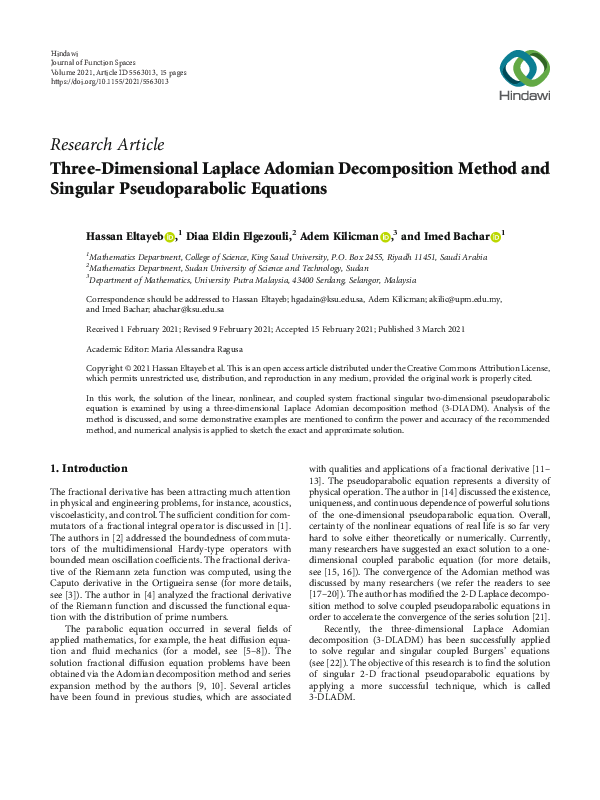 (PDF) Three-Dimensional Laplace Adomian Decomposition Method and ...