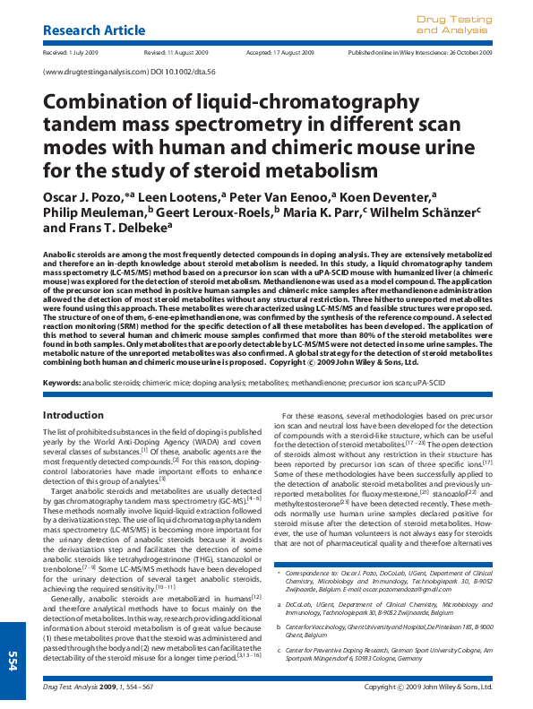 (PDF) Combination of liquid-chromatography tandem mass spectrometry in ...