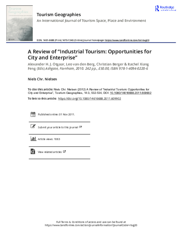 (PDF) A Review of “Industrial Tourism: Opportunities for City and ...