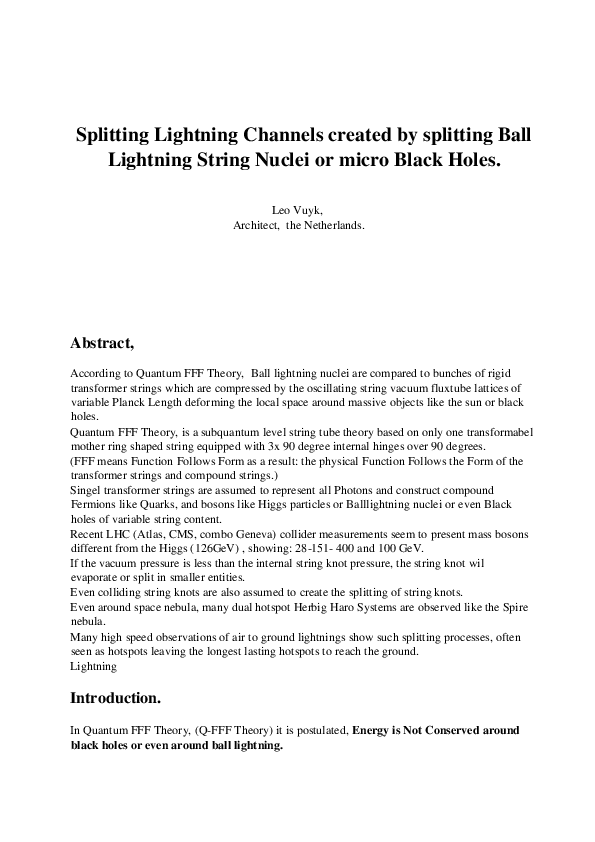 (PDF) Splitting Lightning Channels created by splitting Ball Lightning ...