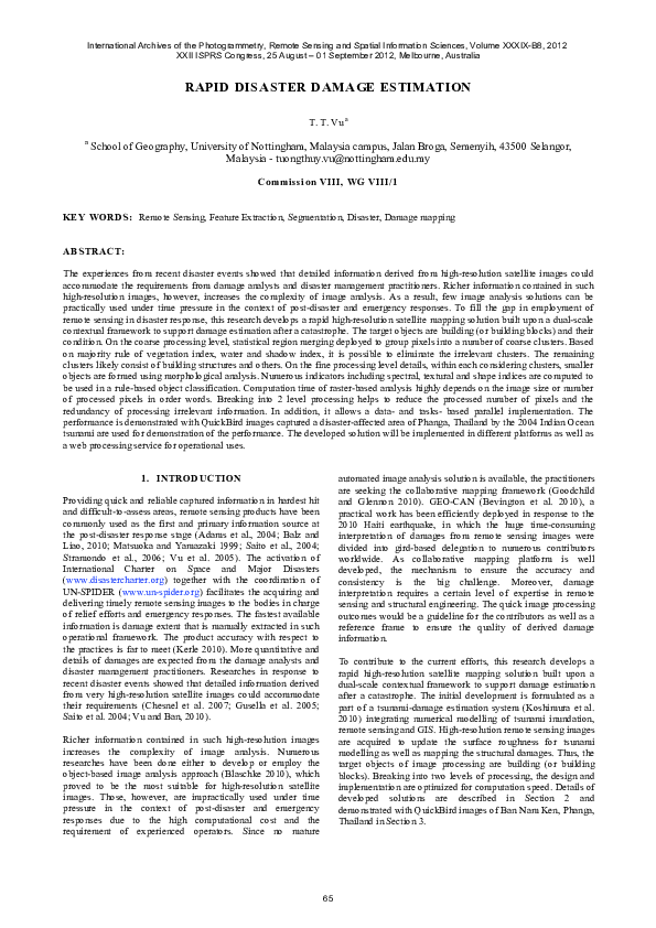Pdf Rapid Disaster Damage Estimation