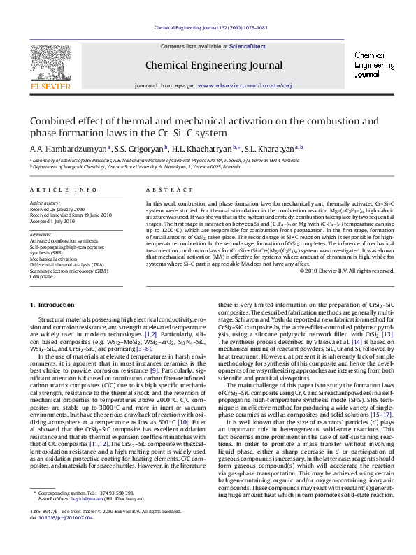 (PDF) Combined effect of thermal and mechanical activation on the ...