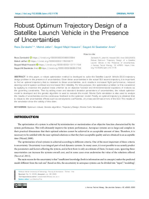 (PDF) Robust Optimum Trajectory Design of a Satellite Launch Vehicle in ...