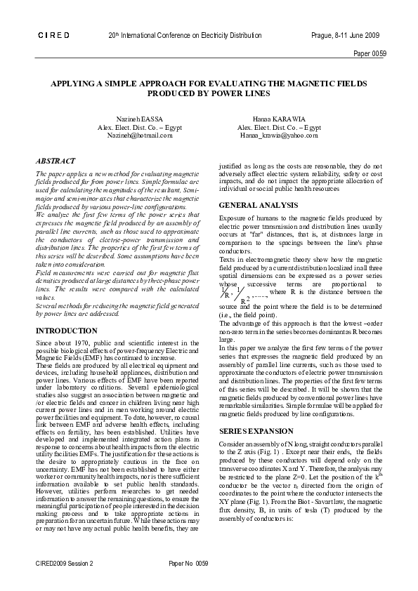 (PDF) Applying a simple approach for evaluating the magnetic fields ...