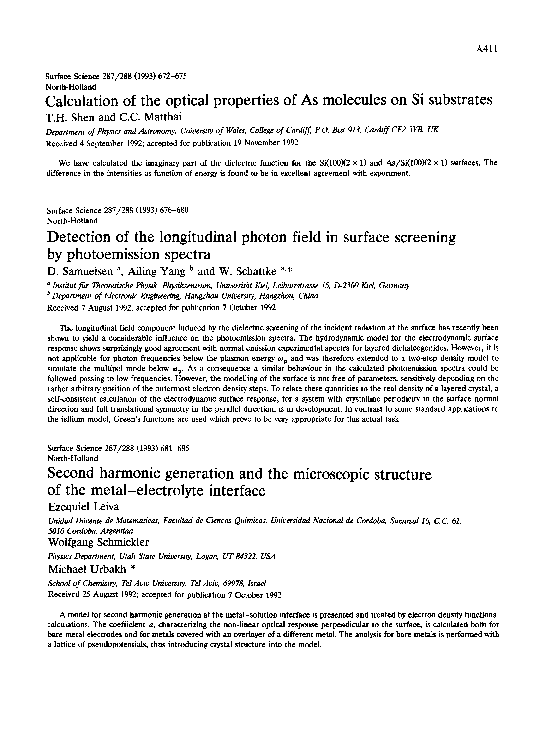 (PDF) Second harmonic generation and the microscopic structure of the ...