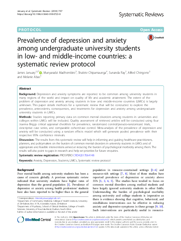 (PDF) Prevalence of depression and anxiety among undergraduate ...