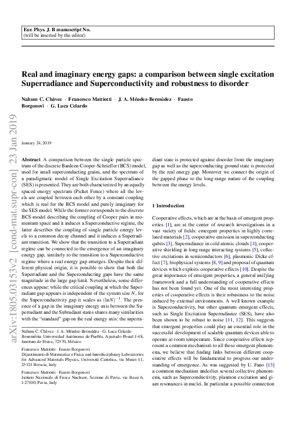 (PDF) Real and imaginary energy gaps: a comparison between single ...