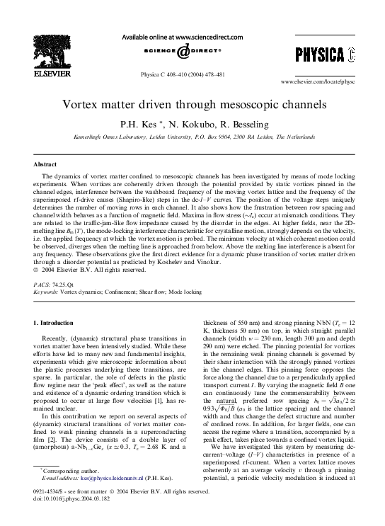(PDF) Vortex matter driven through mesoscopic channels