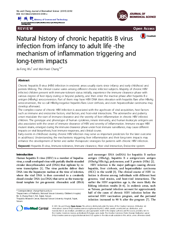 (PDF) Natural history of chronic hepatitis B virus infection in Taiwan ...