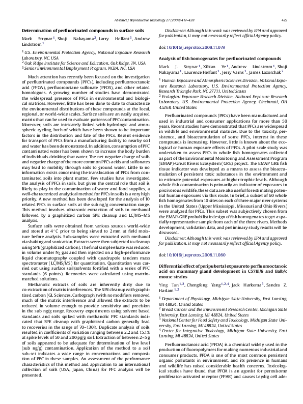 (PDF) Analysis of fish homogenates for perfluorinated compounds