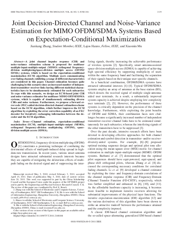(PDF) Joint Decision-Directed Channel and Noise-Variance Estimation for ...
