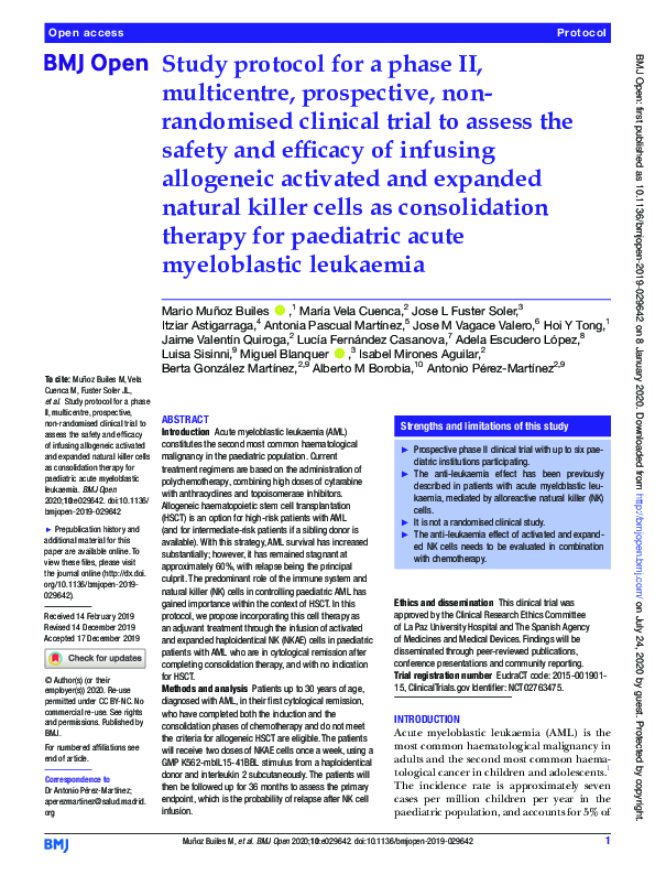 (PDF) Study protocol for a phase II, multicentre, prospective, non ...