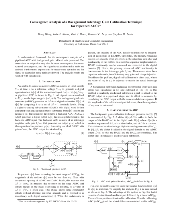 (PDF) Convergence analysis of a background interstage gain calibration ...