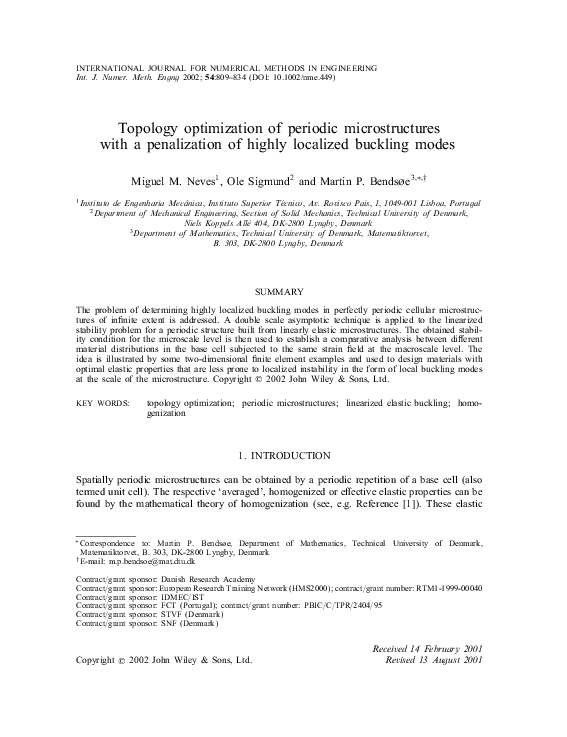 (PDF) Topology optimization of periodic microstructures with a ...