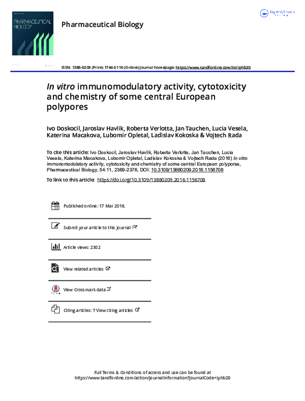 (PDF) In vitro immunomodulatory activity, cytotoxicity and chemistry of ...