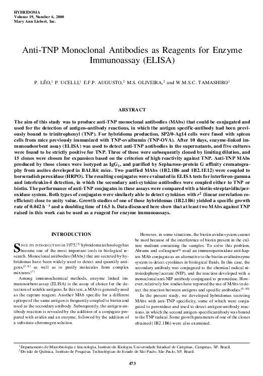 (PDF) Anti-TNP Monoclonal Antibodies as Reagents for Enzyme Immunoassay ...