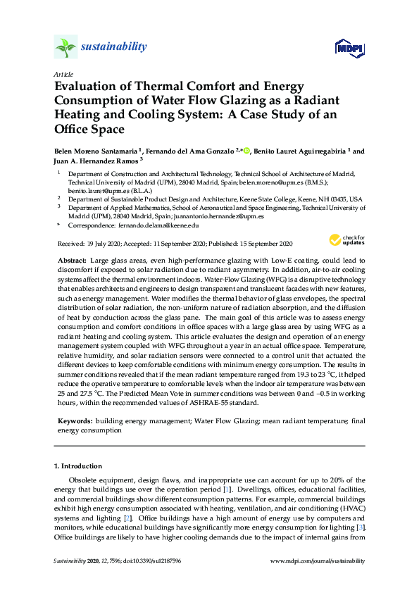 (PDF) Evaluation of Thermal Comfort and Energy Consumption of Water ...