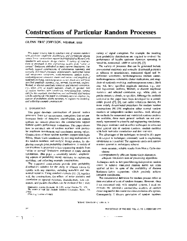 (PDF) Constructions of particular random processes