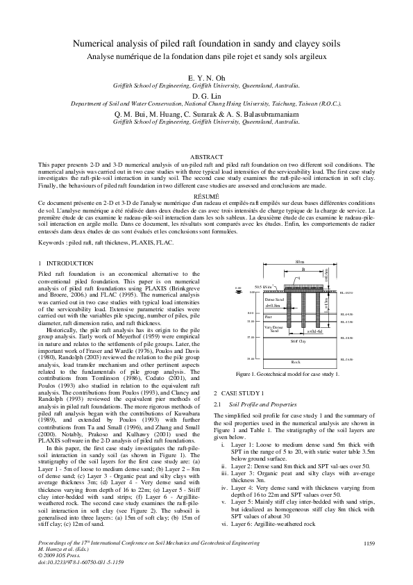 (PDF) Numerical analysis of piled raft foundation in sandy and clayey soils