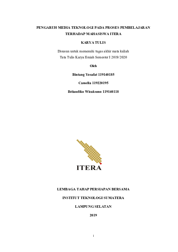 (DOC) KARYA TULIS ILMIAH PENGARUH MEDIA TEKNOLOGI PADA PROSES ...
