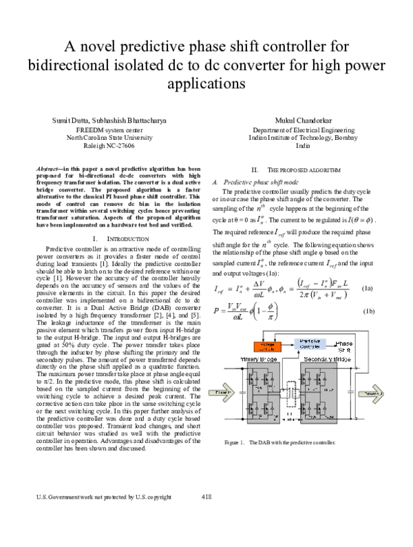 (PDF) A novel predictive phase shift controller for bidirectional ...
