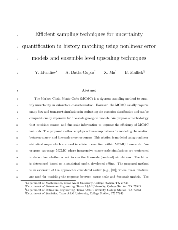 (PDF) Efficient sampling techniques for uncertainty quantification in ...