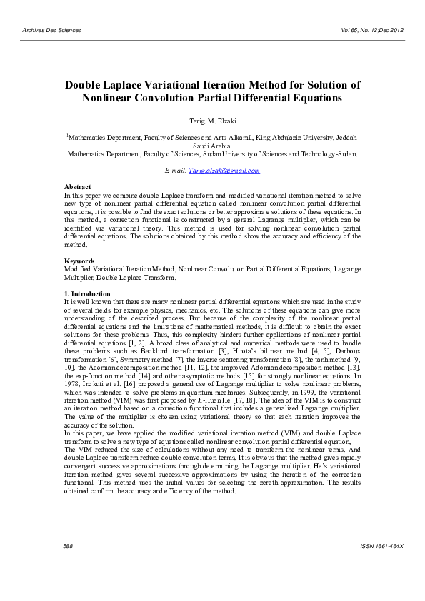 (PDF) Double Laplace Variational Iteration Method for Solution of ...