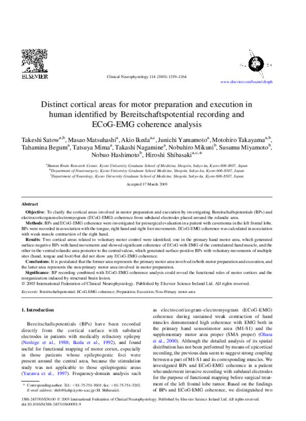 (PDF) Distinct cortical areas for motor preparation and execution in ...