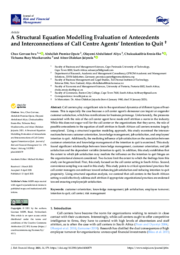 (PDF) A Structural Equation Modelling Evaluation of Antecedents and ...