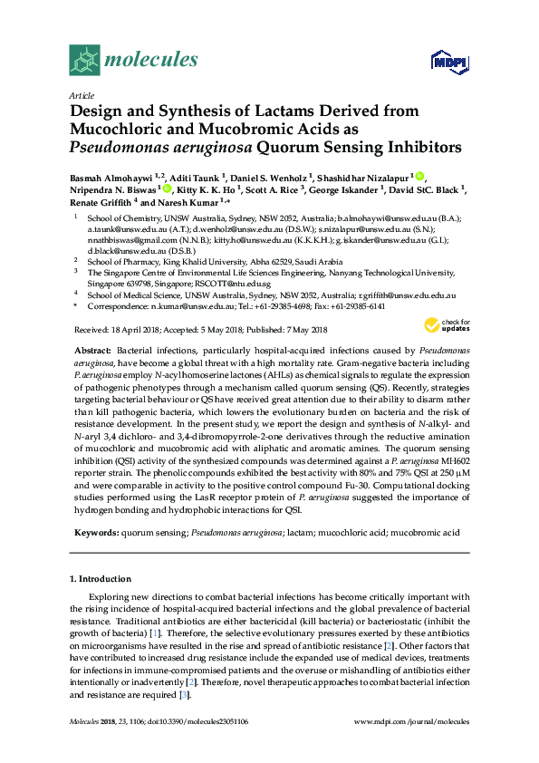 (PDF) {"__content__"=>"Design and Synthesis of Lactams Derived from ...