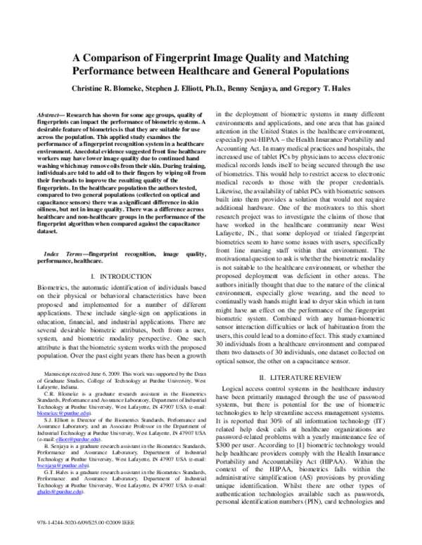 (PDF) A comparison of fingerprint image quality and matching ...