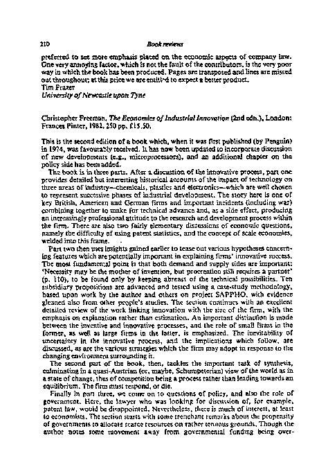 (PDF) The economics of industrial innovation : Christopher Freeman ...