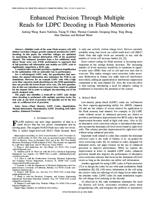 (PDF) LDPC Decoding with Limited-Precision Soft Information in Flash ...