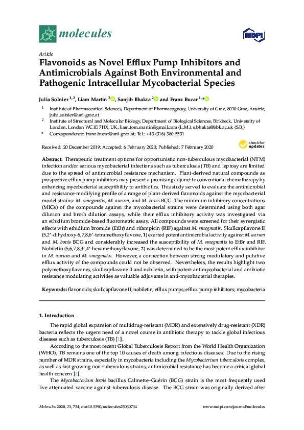 (PDF) Flavonoids as Novel Efflux Pump Inhibitors and Antimicrobials ...