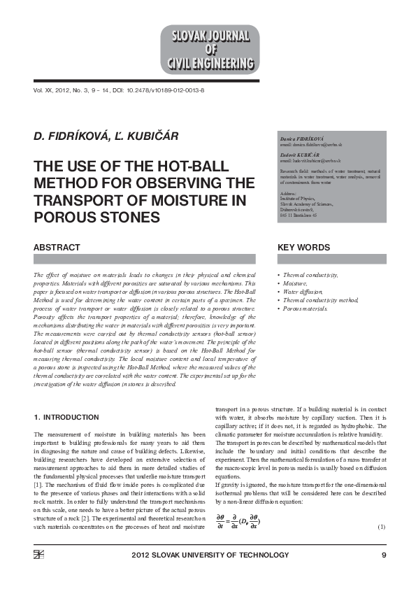 (PDF) The use of the hot-ball method for observing the transport of ...