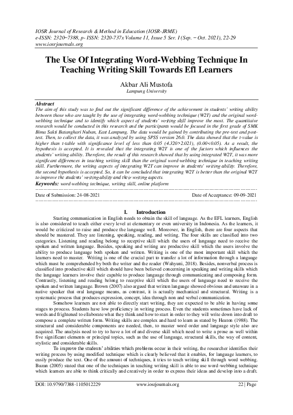 (PDF) The Use Of Integrating Wordbing Technique In Teaching Writing