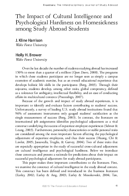 (PDF) The Impact of Cultural Intelligence and Psychological Hardiness ...