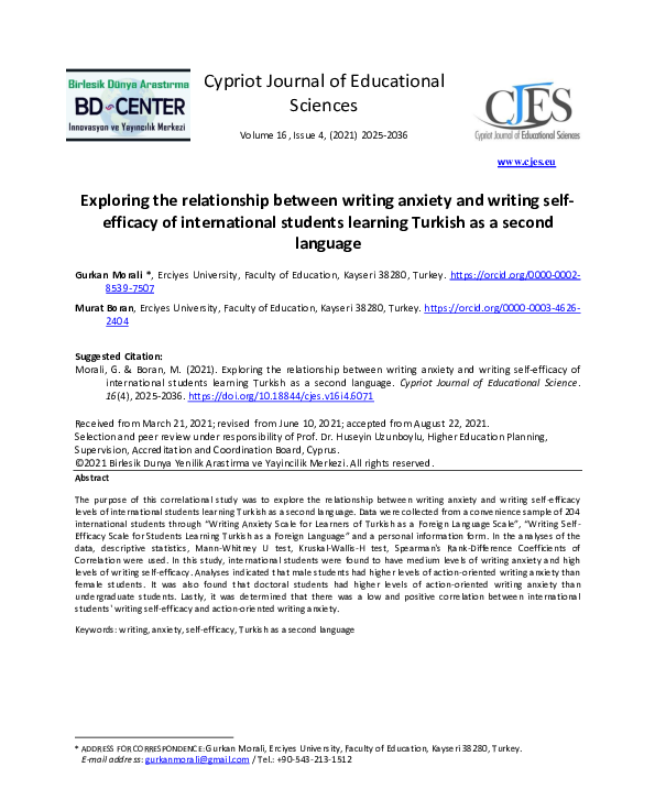 (PDF) Exploring the relationship between writing anxiety and writing ...