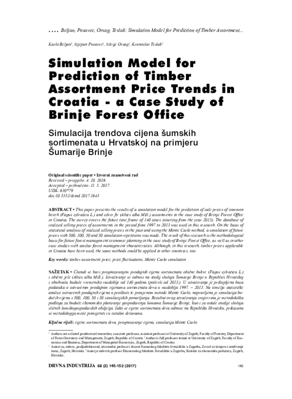 (PDF) Simulation Model for Prediction of Timber Assortment Price Trends ...