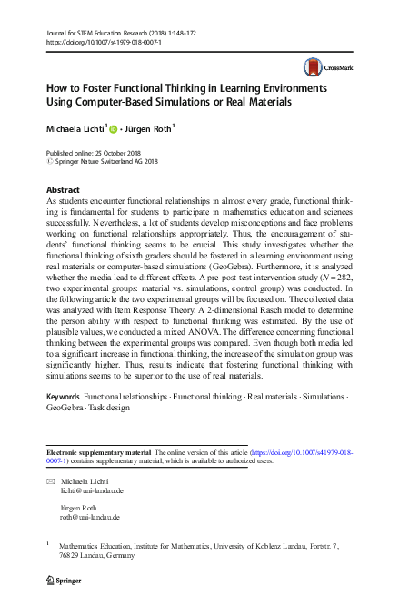 (PDF) How to Foster Functional Thinking in Learning Environments Using ...