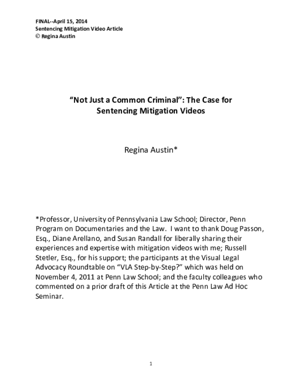 (PDF) Not Just a Common Criminal