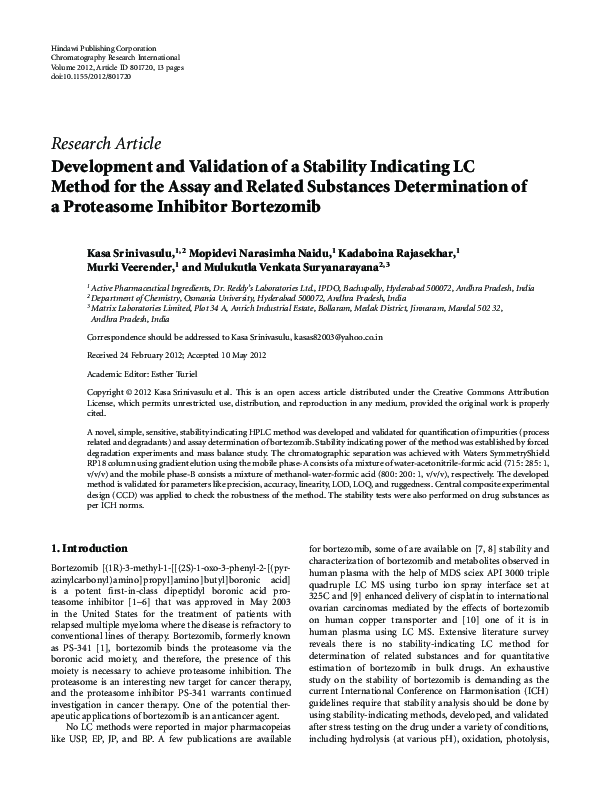 (PDF) Development and Validation of a Stability-Indicating LC Method ...