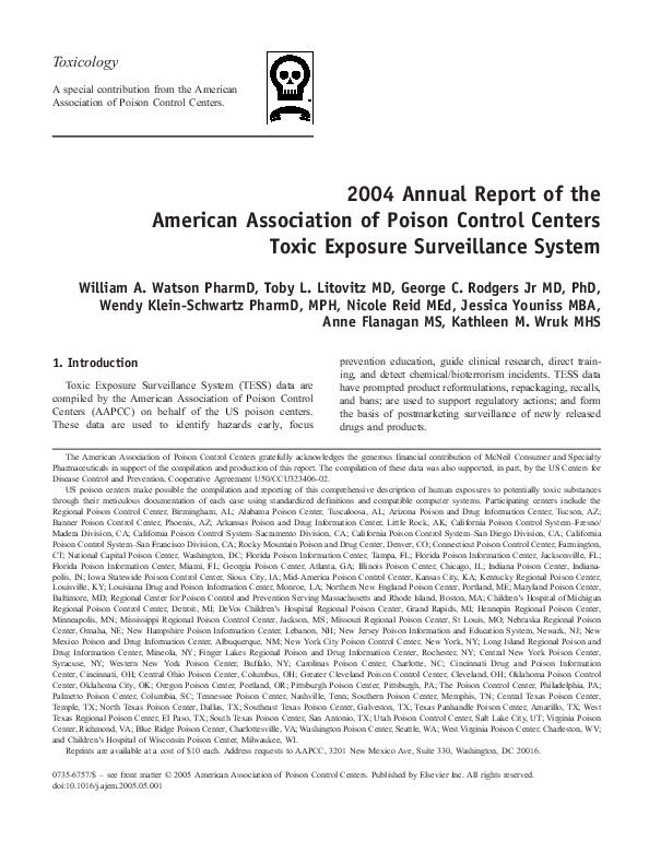 (PDF) 2004 Annual report of the American Association of Poison Control ...