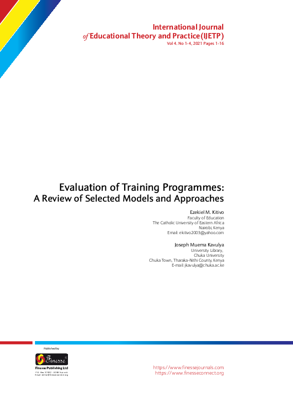 (PDF) Evaluation of Training Programmes: A Review of Selected Models ...
