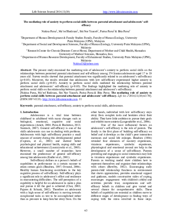 (PDF) The mediating role of anxiety to perform social skills between ...