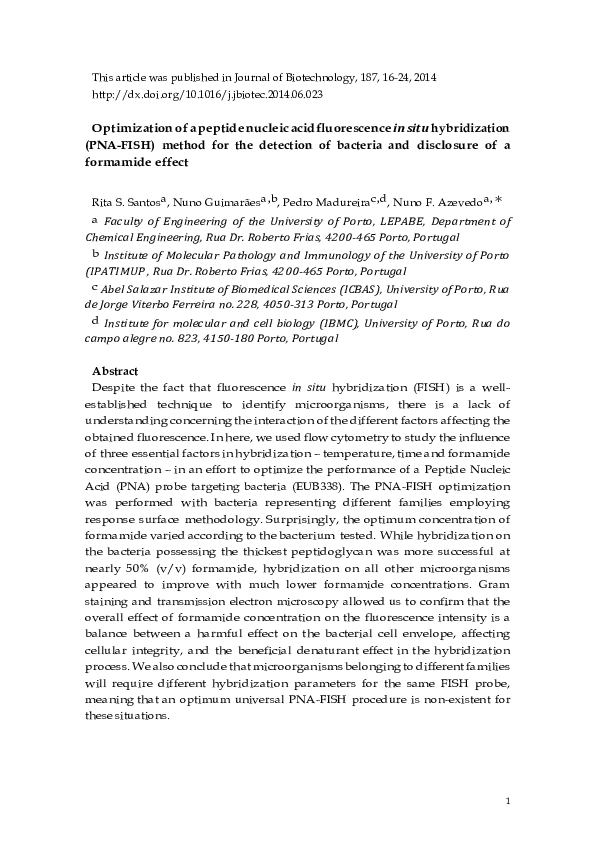 (PDF) Optimization of a peptide nucleic acid fluorescence in situ ...