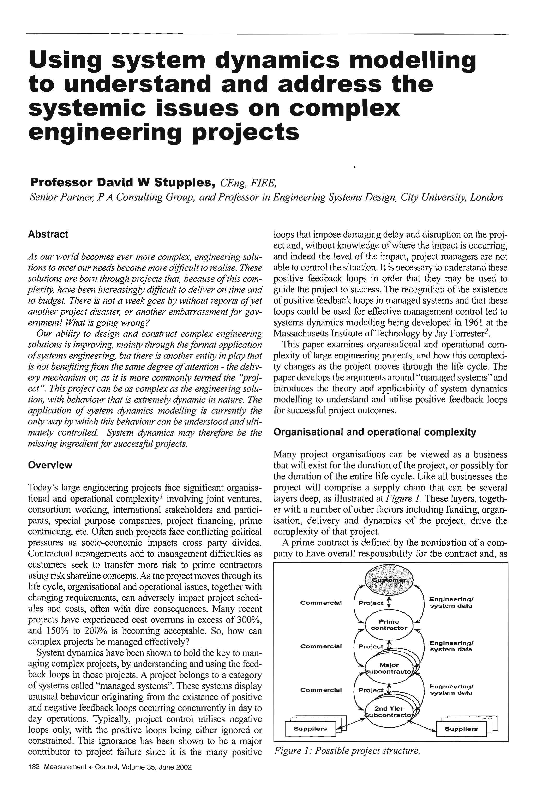 (PDF) Using System Dynamics Modelling to Understand and Address the ...