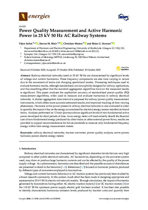 (PDF) Power Quality Measurement and Active Harmonic Power in 25 kV 50 ...