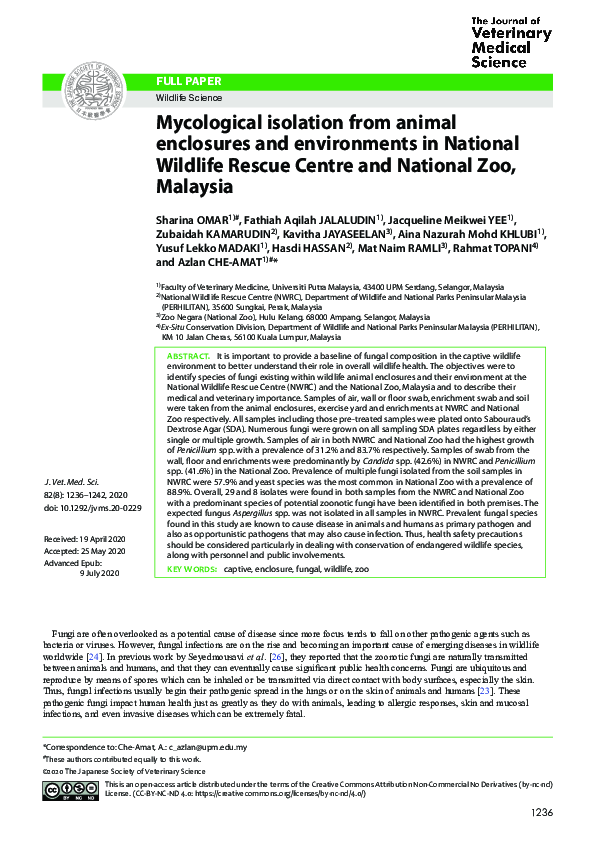 (PDF) Mycological isolation from animal enclosures and environments in ...