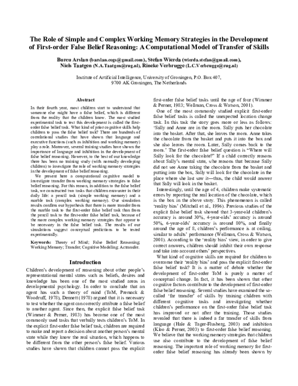 (PDF) The Role of Simple and Complex Working Memory Strategies in the ...